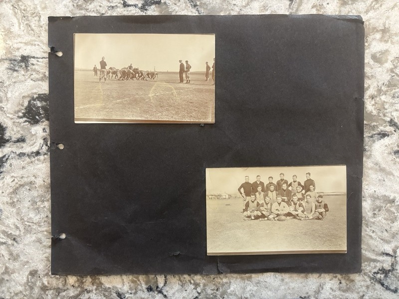 Loose-Leaf RPPC Photograph Album Page, Crawford Nebraska NE Football Team
