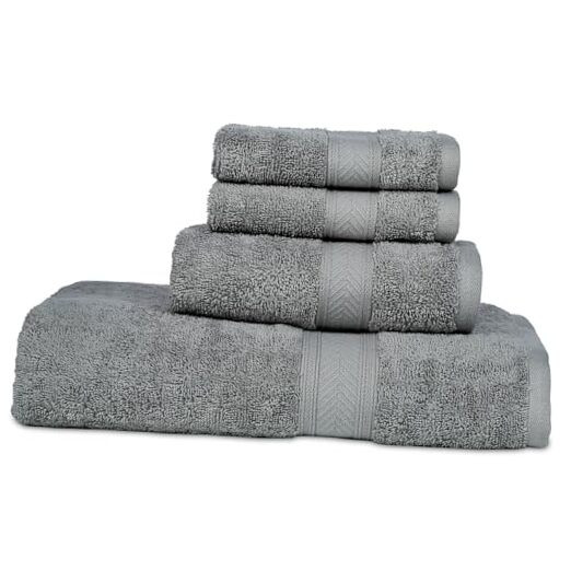 4-Piece Bath Towel Set with Bath, Hand, and Wash Cloths for Your Bathroom