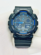 Casio G-Shock GA-100 Black Blue Module 5081 Analog Digital Watch