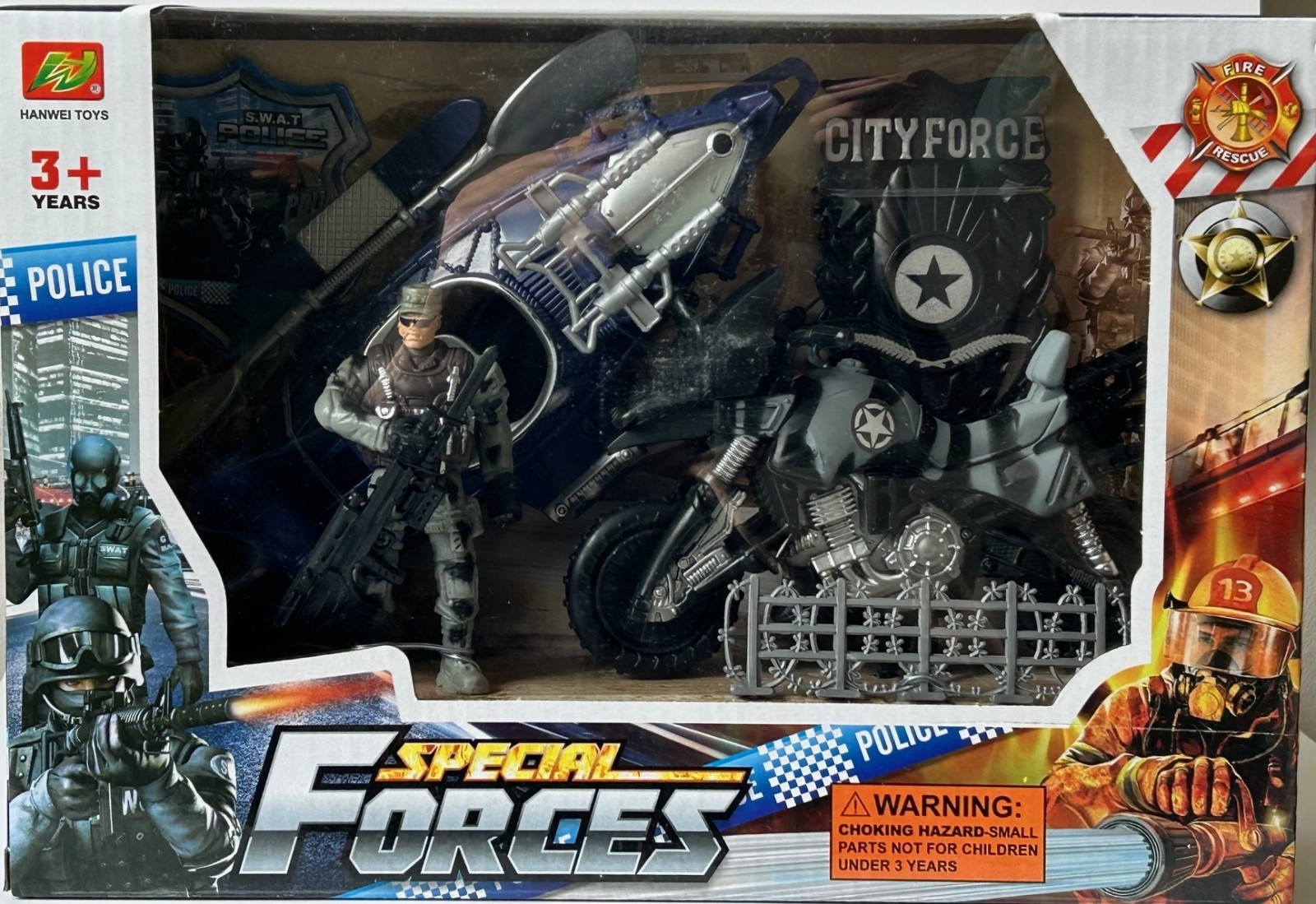 Playset Military Soldier Commando Pontoon Motorbike Army Commando Toy Gift