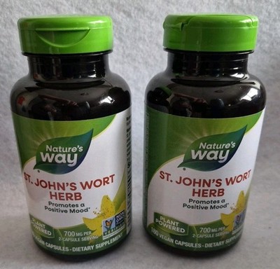 2 Nature's Way St. John s Wort Herb, Promotes Positive Mood 700mg 180ct Ex 7/27
