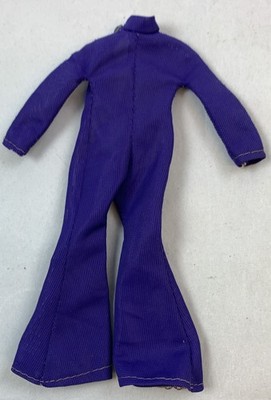 Mego Dinah-Mite #1972 Lila Jumpsuit Overall Bell Bottoms Vintage Puppenkleidung
