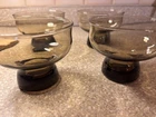 Set of 4 Anchor Hocking Tivoli Brown Low Sherbet Glasses Set Vintage