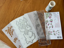 Pinkfresh Studio Fuschias - Washi Tape, Die Set, Stencil Set - Used