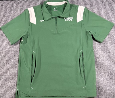 #ad North Texas Mean Green Jacket Mens Medium Nike On Field Coach Short Sleeve NCAA $43.00