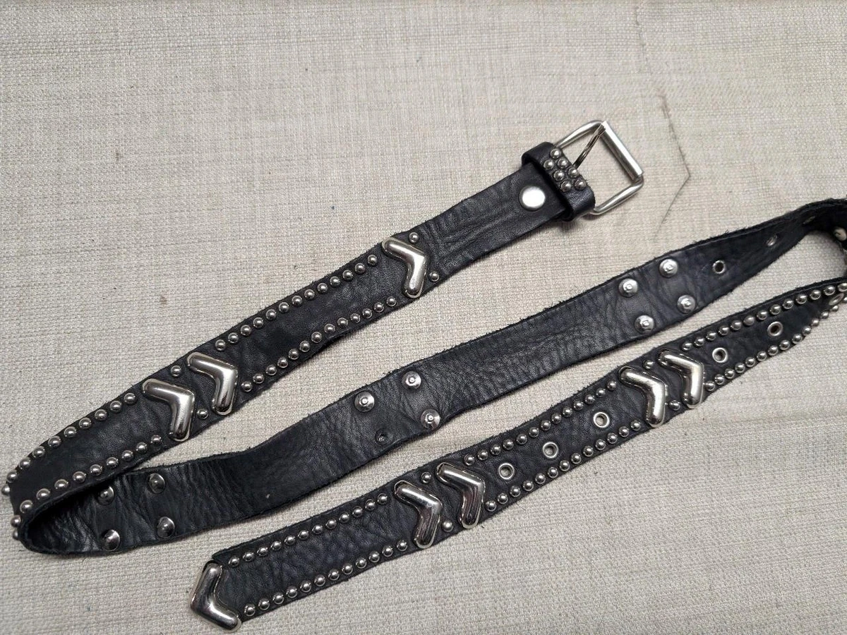 Black Leather Studded Belts for Women for sale | eBay display picture 2