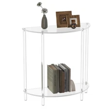 Acrylic Console Table, Half Moon, 29.5" Small Entryway Table, Clear Entry Tab...