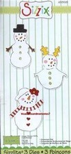 Sizzix Sizzlits SNOWMAN SET 655525 3 DIES VERY CUTE 