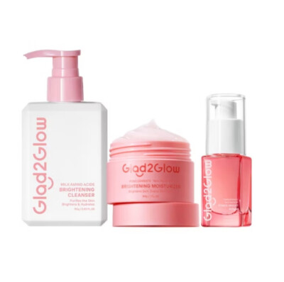 Glad2Glow 3 In 1 Basic Skincare Set Brightening Glowing - Fast Shipping