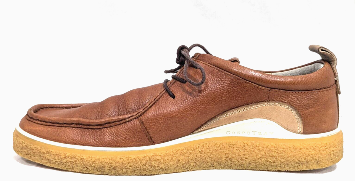 ECCO Men's Brown Leather Gum CREPETRAY Derby Tie Casual Shoes US