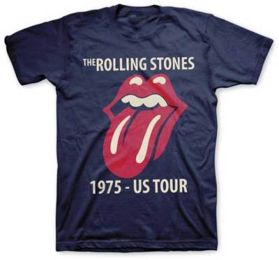 The Rolling Stones Classic Tour 1975 75 Navy Music Rock Adult Mens