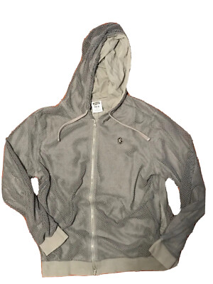 Billionaire Boys Club Mens Hoodie Jacket Mesh Gray Cotton Zip Up Men’s Size  XL