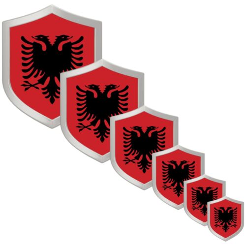 ALBANIA Pegatinas Escudo de armas Bandera Bandera Juego de 6 FanShirts4u - Imagen 1 de 1