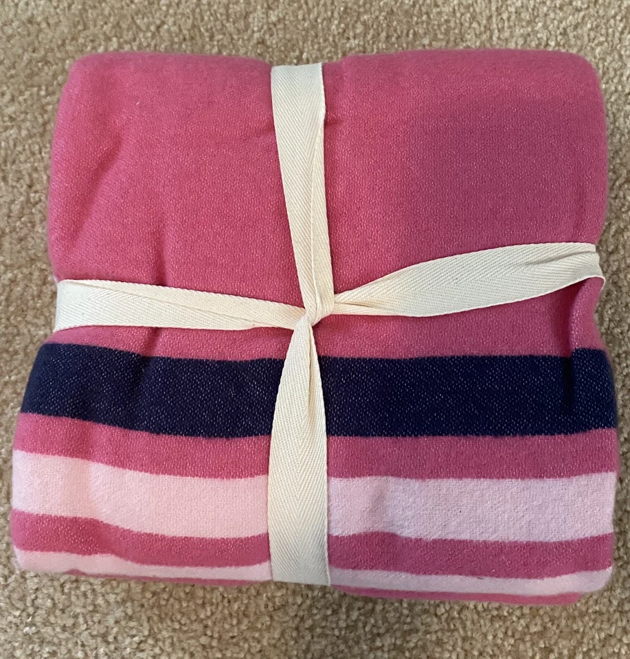 Pottery Barn Kids Tiro a Rayas Brillantes 50x60” Rosa Caliente Azul Púrpura Rayas Blancas Foto 3 de 4