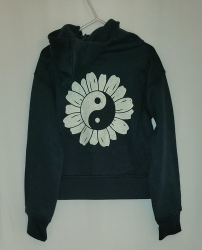 NWT GIRLS "SO", BLACK, HOODED, FULL ZIPPERED JACKET, SIZE XS (6/6X) YEN YANG - Picture 4 of 4