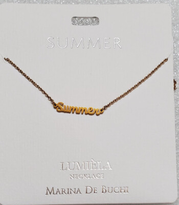 Lumiela ''Summer'' Personalized Necklace Nickel Free Gold Color NEW Inspiration