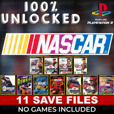NASCAR Racing 2004 PS2 Memory Card 100% Unlocked Everything Complete Save Files