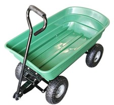 75L Lightweight Rolling Portable Garden Yard Dump Cart Beach Wagon Trolley Wheel