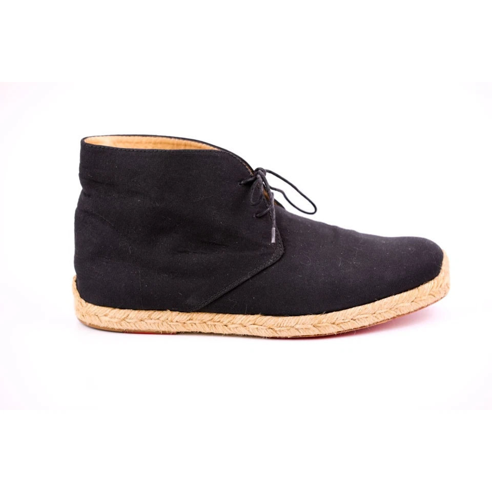 Christian Louboutin Hombre Tenis de Lona Negro Alpargata Tejido Zapatos Talla 42 Foto 2 de 4