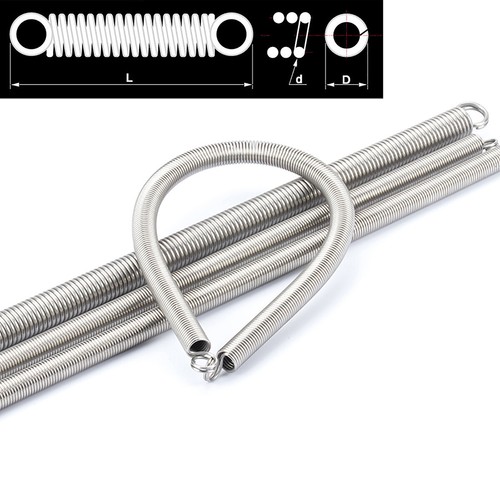 2 Zugfedern 1,0mm - Federstahl Federn 30-400mm Länge