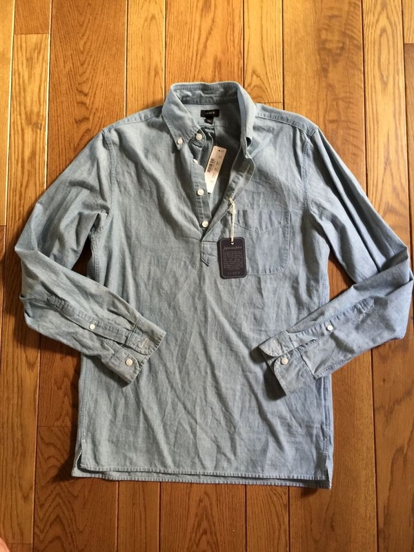 J CREW Blue Japanese Fabric Chambray Popover Shirt XS NWT