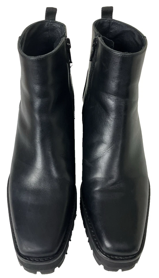 Andre Assous Milla Botines de Cuero para Mujer 8 Negro Lateral Cremallera Suela Y2K Foto 3 de 4