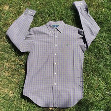 Polo Ralph Lauren Classic Fit Men Sz 15 Medium Purple Button Down Dress Shirt