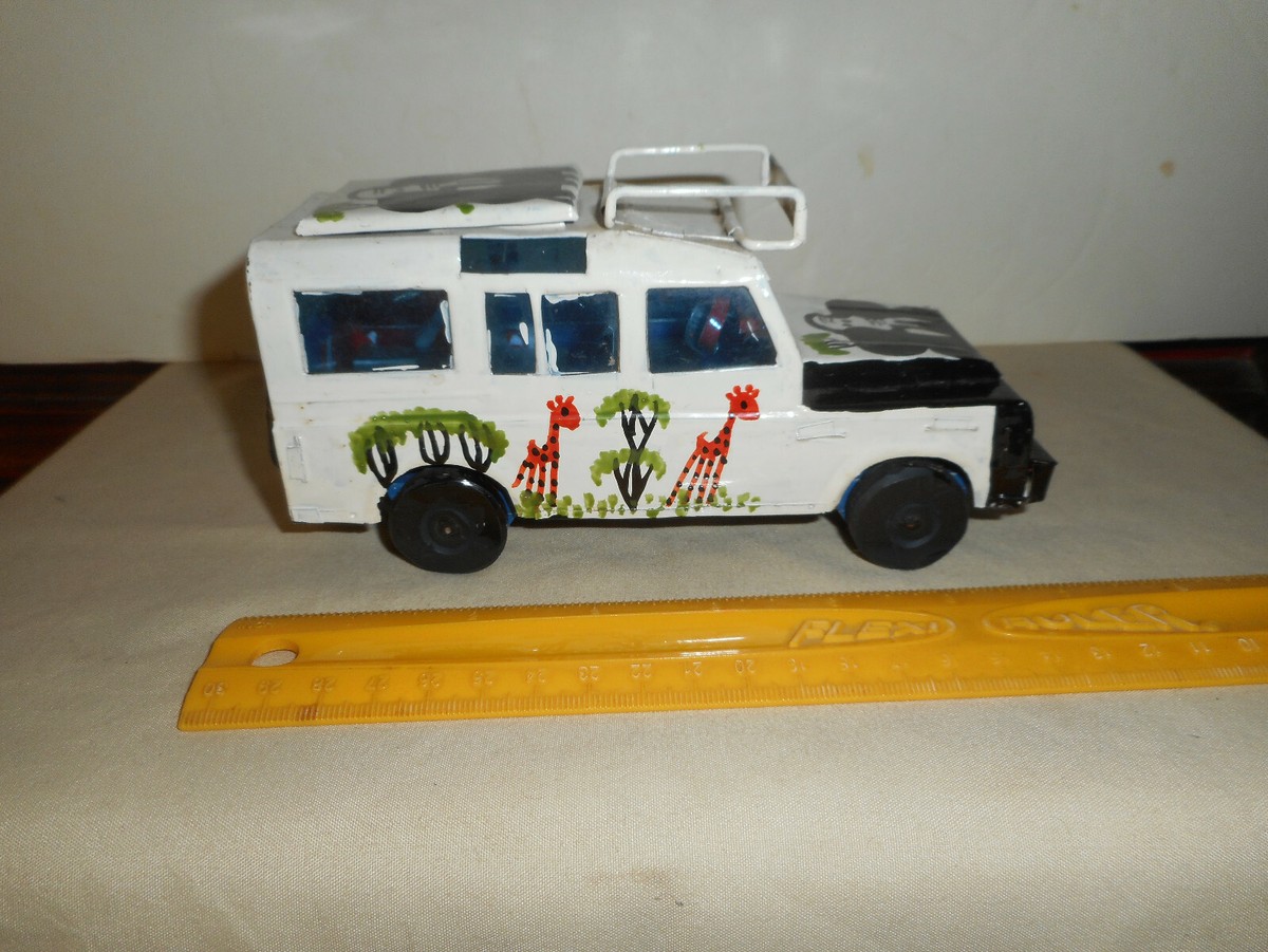 Tingatinga Safari Land Cruiser Handmade Recycled Tin Cans