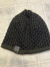 Women  s Nike REVERSIBLE Beanie Knit Hat Gray and Purple Cable or Solid Gray