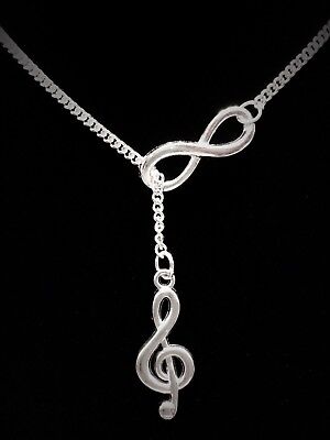Musical Note Necklace Music Band Gift Lariat Style
