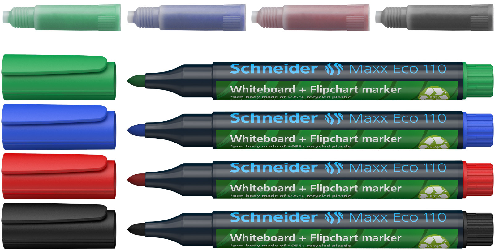 Schneider Whiteboard Marker Kit, w/refills and eraser