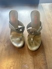 Michael Kors Women's Platform T-strap olive green heel size 5.5 all Leather — photo 5