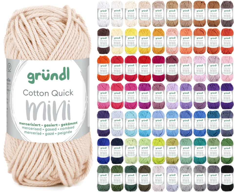 15g Gründl Cotton Quick Mini - Amigurumi Garn Wolle Stricken Häkeln (79,33€/kg)