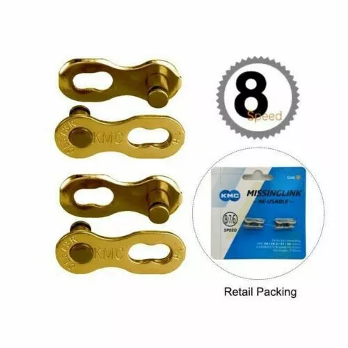 KMC Missing Link Bike Master Chain Link Connector 8 Speed GOLD SILVER 2 MODEL