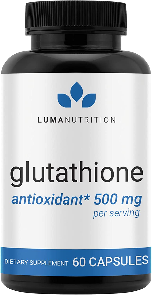 Luma Nutrition Glutathione 500Mg Antioxidant, Premium L-Glutathione, Liver  Detox