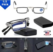 2  Foldable Reading Glasses Portable Anti-blue Glasses Ultra-light Travel USA