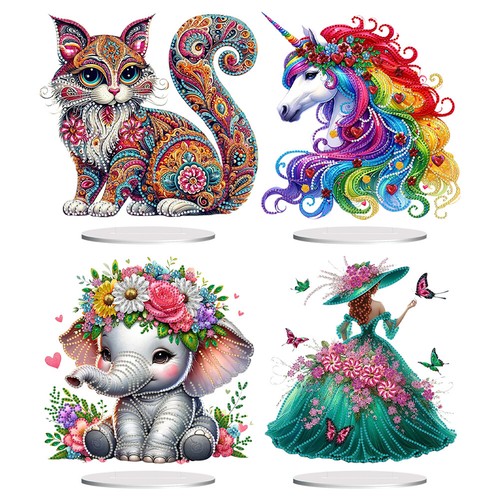 2D/Flat DIY Table Top Diamond Painting Ornament Kits Bedroom Table Decoration
