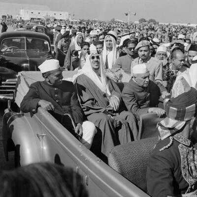 King Saud with Jawaharlal Nehru and Rajendra Prasad 1955 Old Photo