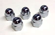 5 CHROME PLATED STEEL ACORN NUTS 8mm M8