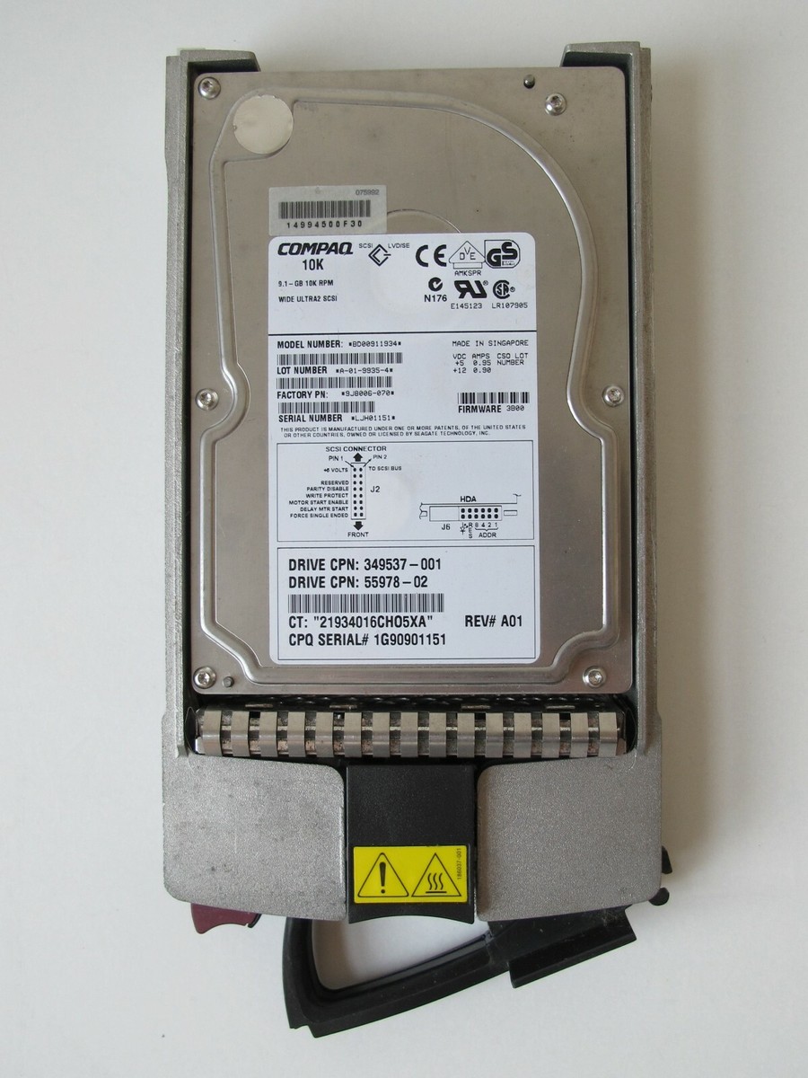 Compaq 4 x 9.1 GB SCSI Disk Array/Drive Cage Ultra 2 Wide LVD/SE p