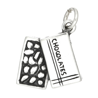 Sterling Silver One Sided Box Of Chocolates Charm Pendant Ebay
