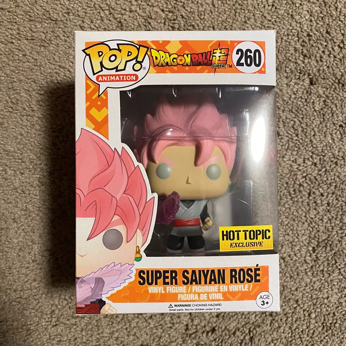 Funko Pop! Dragon Ball Z Super Saiyan Goku Rose #260 Hot Topic! RARE,  VAULTED!