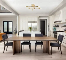 Flush Mount Chandelier Light Fixture Modern Living or Dining Room Lighting 19"