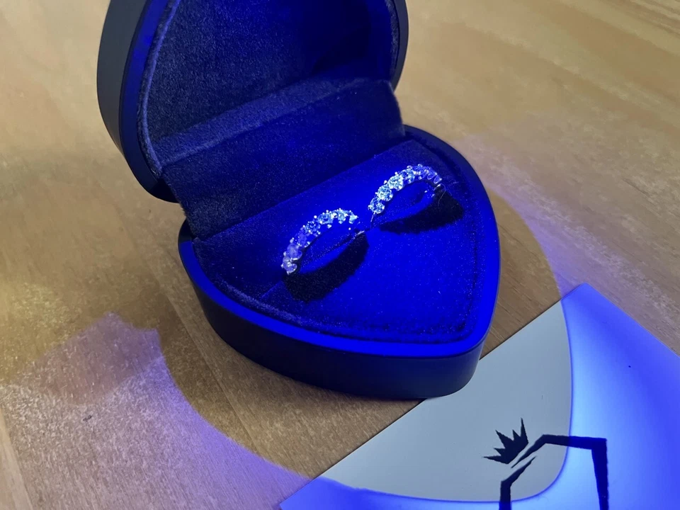 1.3ct Hoop Earrings White Gold Diamond Test Pass Lab-Created VVS1/D/Excellent - Image 2 of 4