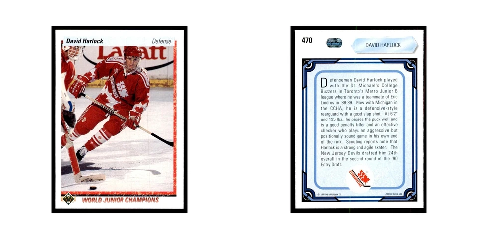 1990 Upper Deck David Harlock Hockey Cards #470 - Image 3 of 3