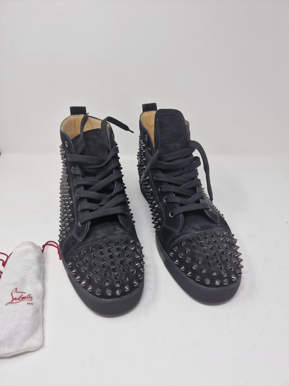 CHRISTIAN LOUBOUTIN  Louis Orlato Suede High-Top Sneakers - UK 12 / 46 - RARE image 3