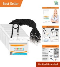 Resealable ID Card Holders with 50 Lanyards - Water Resistant for Professionals