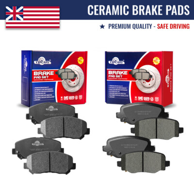 8PCS Front & Rear Ceramic Disc Brake Pads Kit For 2015 - 2017 Chrysler 200