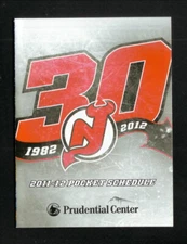 New Jersey Devils--30th Anniversary Logo--2011-12 Pocket Schedule--Bud Light
