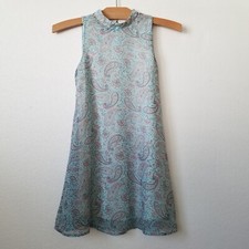 Speechless Girls 8 Paisley Dress Sleeveless High Neck Flowy Chiffon Lined Blue